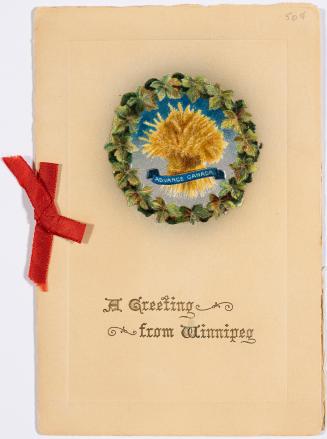 The front of the card pictures a bundle of golden wheat and reads "Advance Canada". It is frame ...