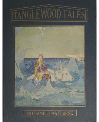 Cover has a colour illustration showing a woman on the back of a large horned white cow, in a v ...