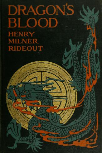 Book cover: Orange text on black cloth. An illustration of a Chinese dragon with smoke trailing ...