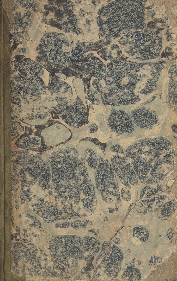 book cover: marbled paper with green spine