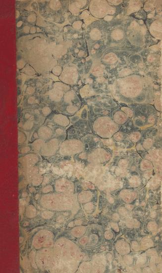book cover: marbled paper with red spine