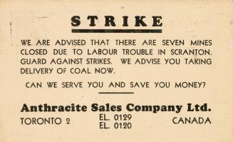 An advertising postcard from Anthracite Sales Company Ltd. addressed to Tait Fuels stating, "ST ...