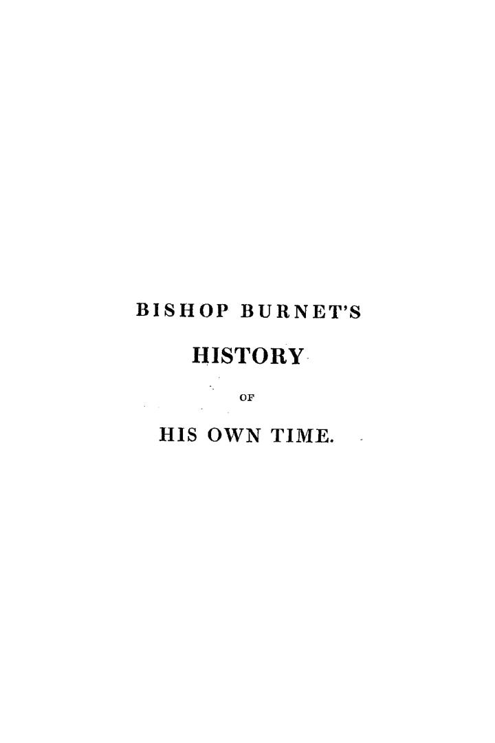 Black title text on white cover page reads: "Bishop Burnet's History of His Own Time"