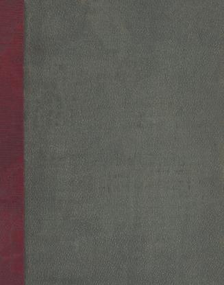 book cover: Bound in dark green cloth with red leather spine with gilt lettering.